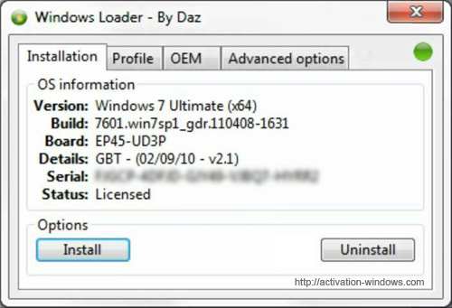 Windows Loader by Daz activator